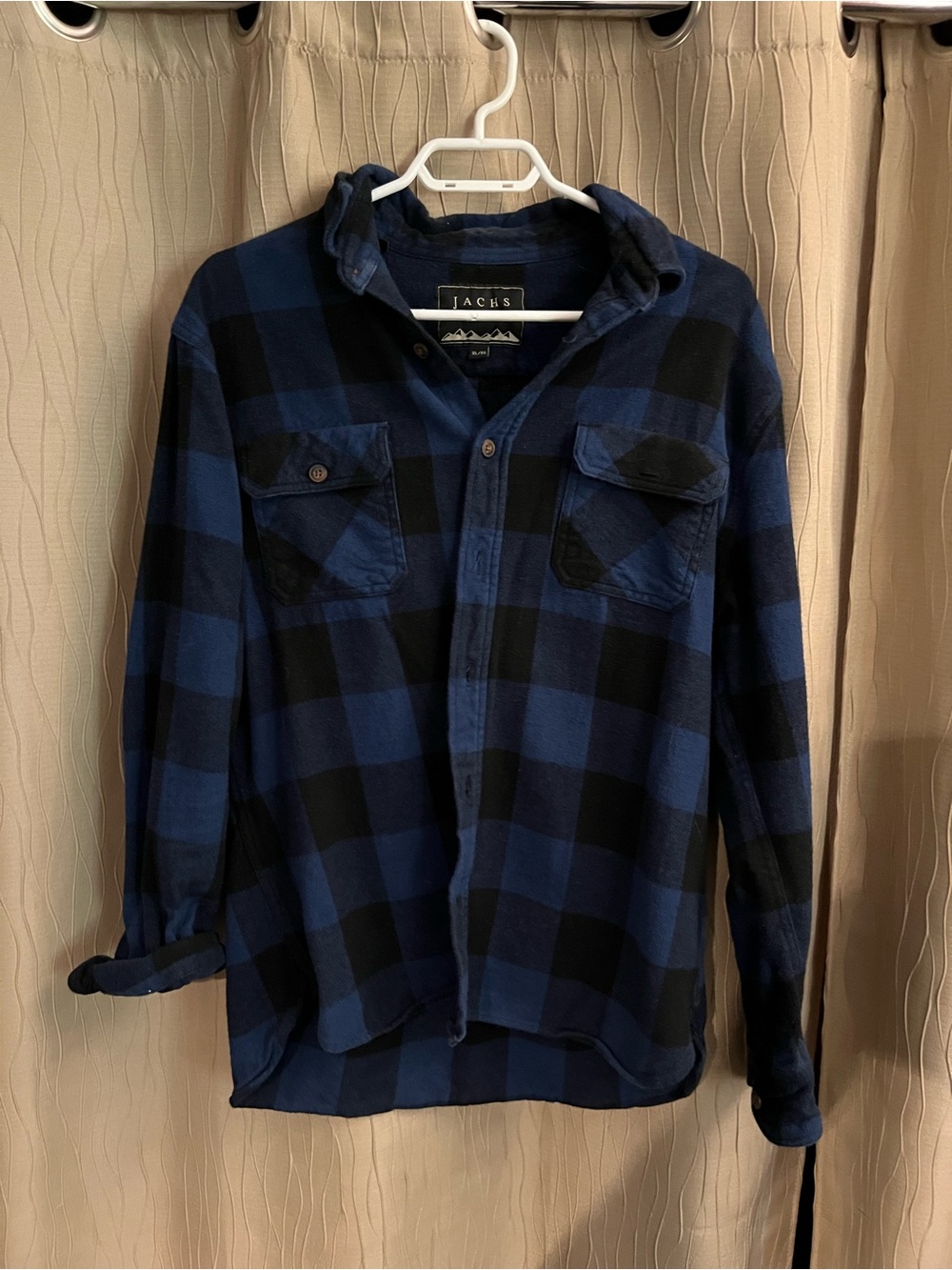 Jachs New York Navy & Black Plaid Flannel Shirt
